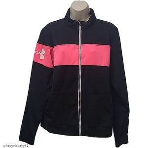 Under Armour EUC zip-up hoodie Size Large black & hot pink